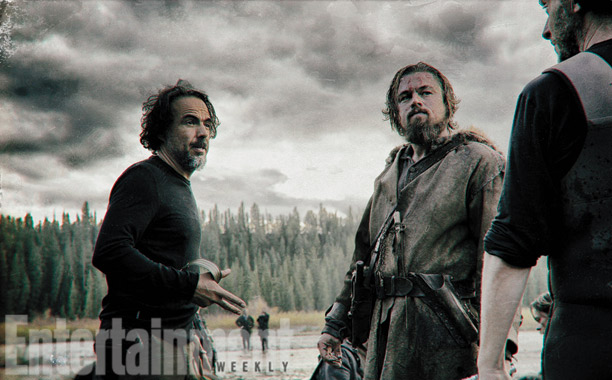 Alejandro González Iñárritu, Leonardo DiCaprio při natáčení filmu  / The Revenant