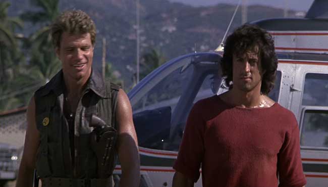 Sylvester Stallone, Martin Kove ve filmu Rambo II / Rambo: First Blood Part II