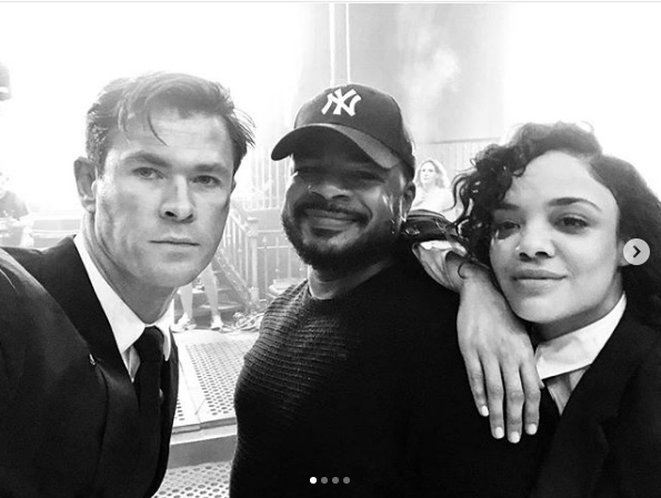 Tessa Thompson, Chris Hemsworth, F. Gary Gray při natáčení filmu  / Men in Black International