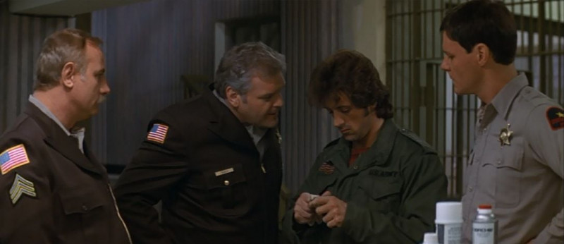 Chris Mulkey, Jack Starrett, Brian Dennehy, Sylvester Stallone ve filmu Rambo: První krev / First Blood